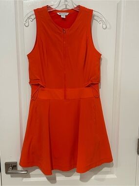 Athleta Women’s Athletic Zip-Front Dress in Bright Orange- Never worn